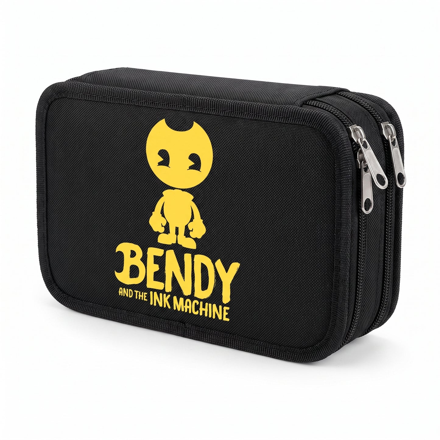 Pencil Case Pouch Black Fabric Large Capacity Organizer Pen Bag - studio