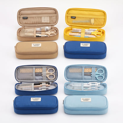 Pencil Case Pouch Multi-Compartment Stationery Organizer Fabric - studio