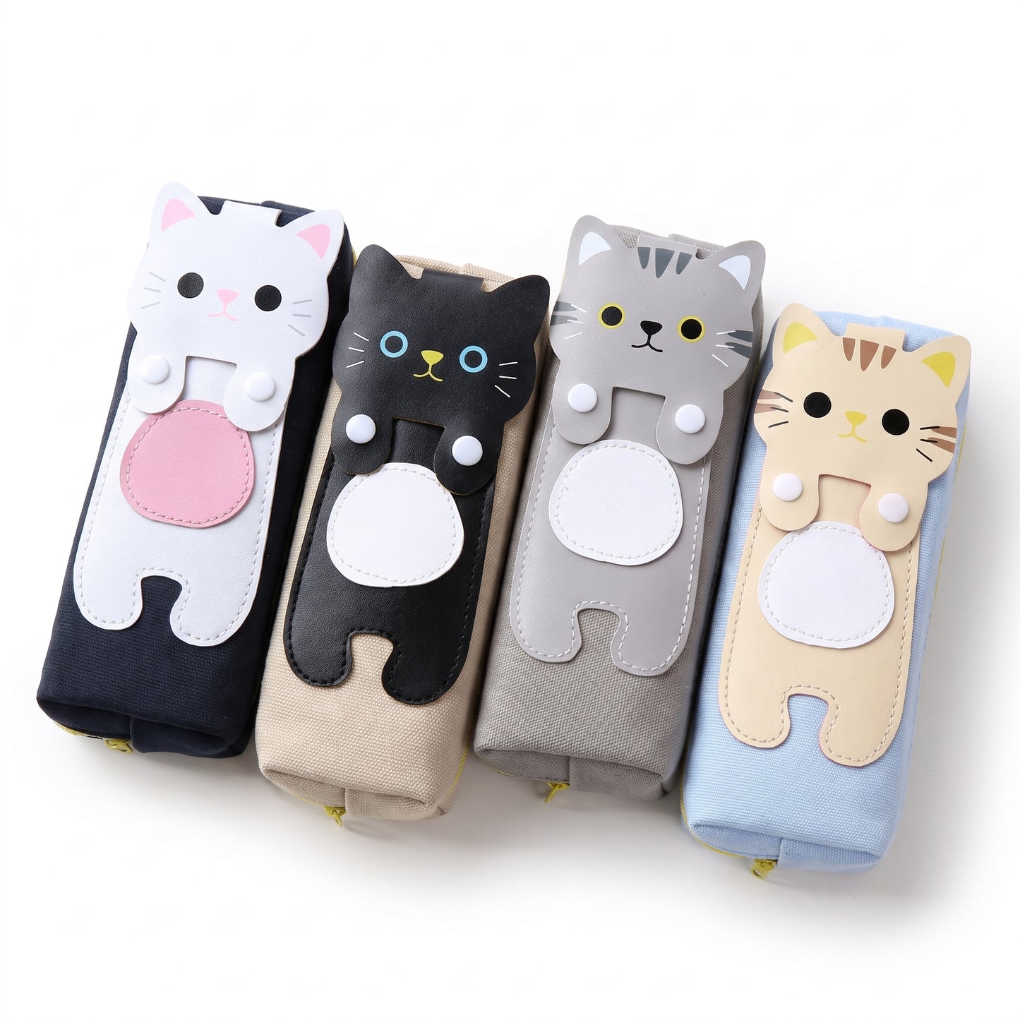 Pencil Case Pouch Cute Cat Canvas Stationery Organizer - studio