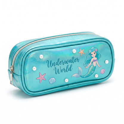 Pencil Case Pouch Iridescent Stationery Organizer Zippered - studio