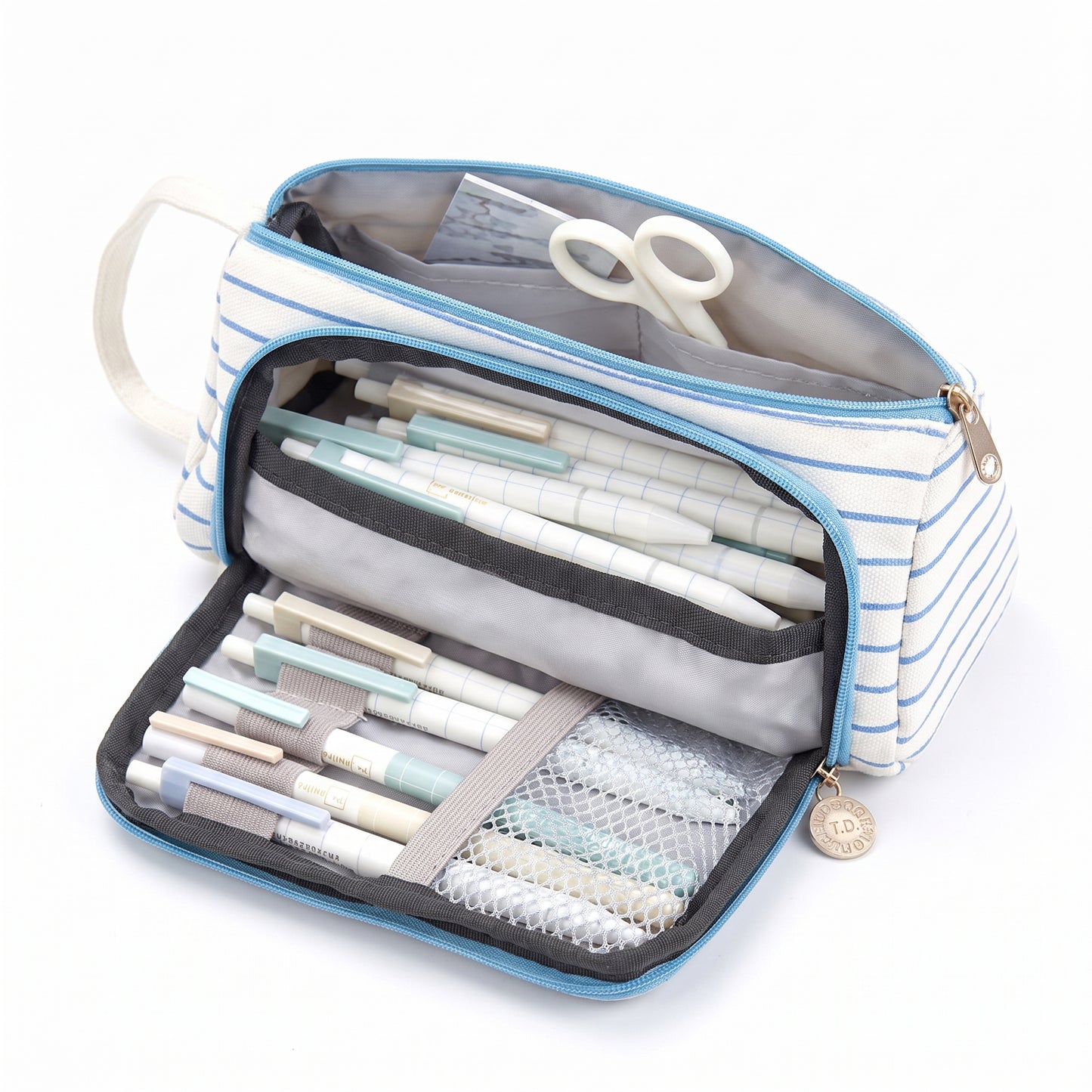 Pencil Case Pouch Fabric Stationery Organizer Large Capacity - studio