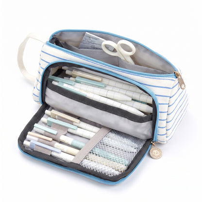 Pencil Case Pouch Fabric Stationery Organizer Large Capacity - studio