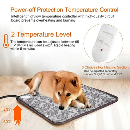 Pet Heating Pad Electric For Dogs And Cats With 2 Temperature Levels And 6-Layer Protection - Image 1