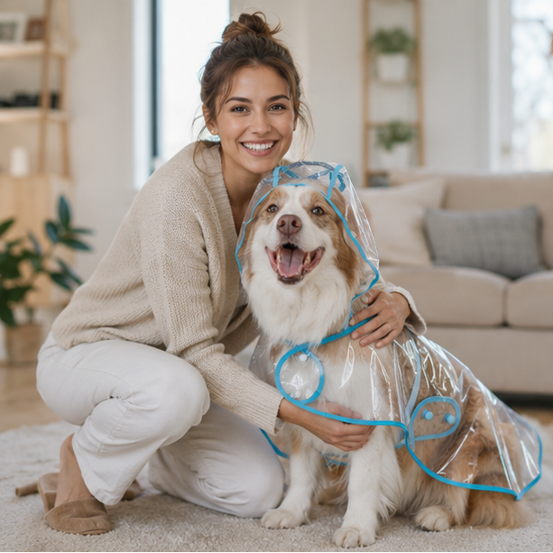 Pet Raincoat Dog Rain Jacket With Hood Transparent Snap Closure Rainwear - Image 12