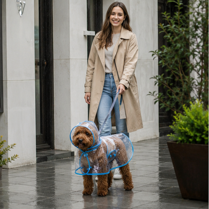 Pet Raincoat Dog Rain Jacket With Hood Transparent Snap Closure Rainwear - Image 9