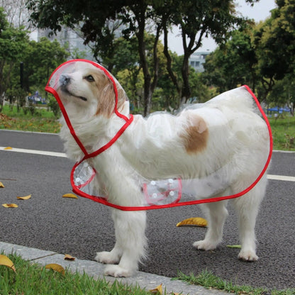Pet Raincoat Dog Rain Jacket With Hood Transparent Snap Closure Rainwear - Image 5