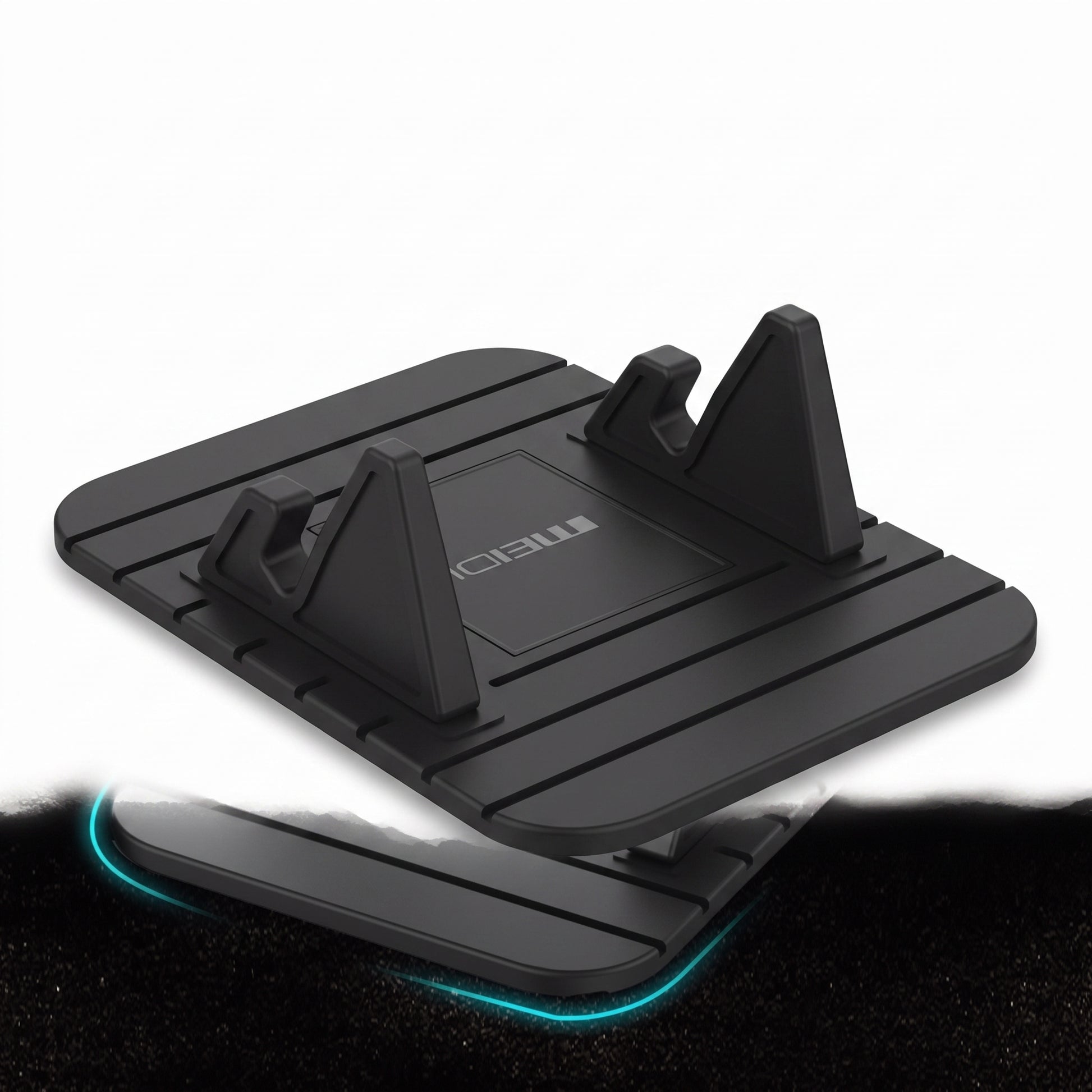 Car Phone Holder Stand Dashboard Non-Slip Silicone Black - angle