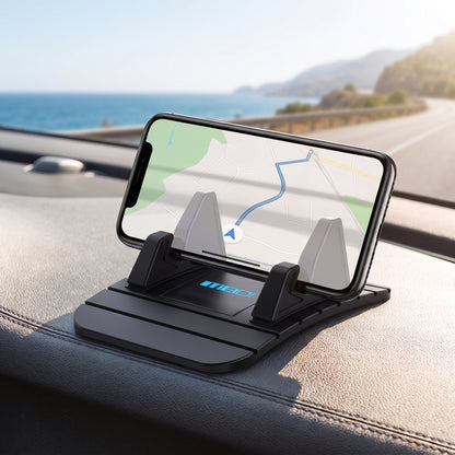 Car Phone Holder Stand Dashboard Non-Slip Silicone Black - Image 1