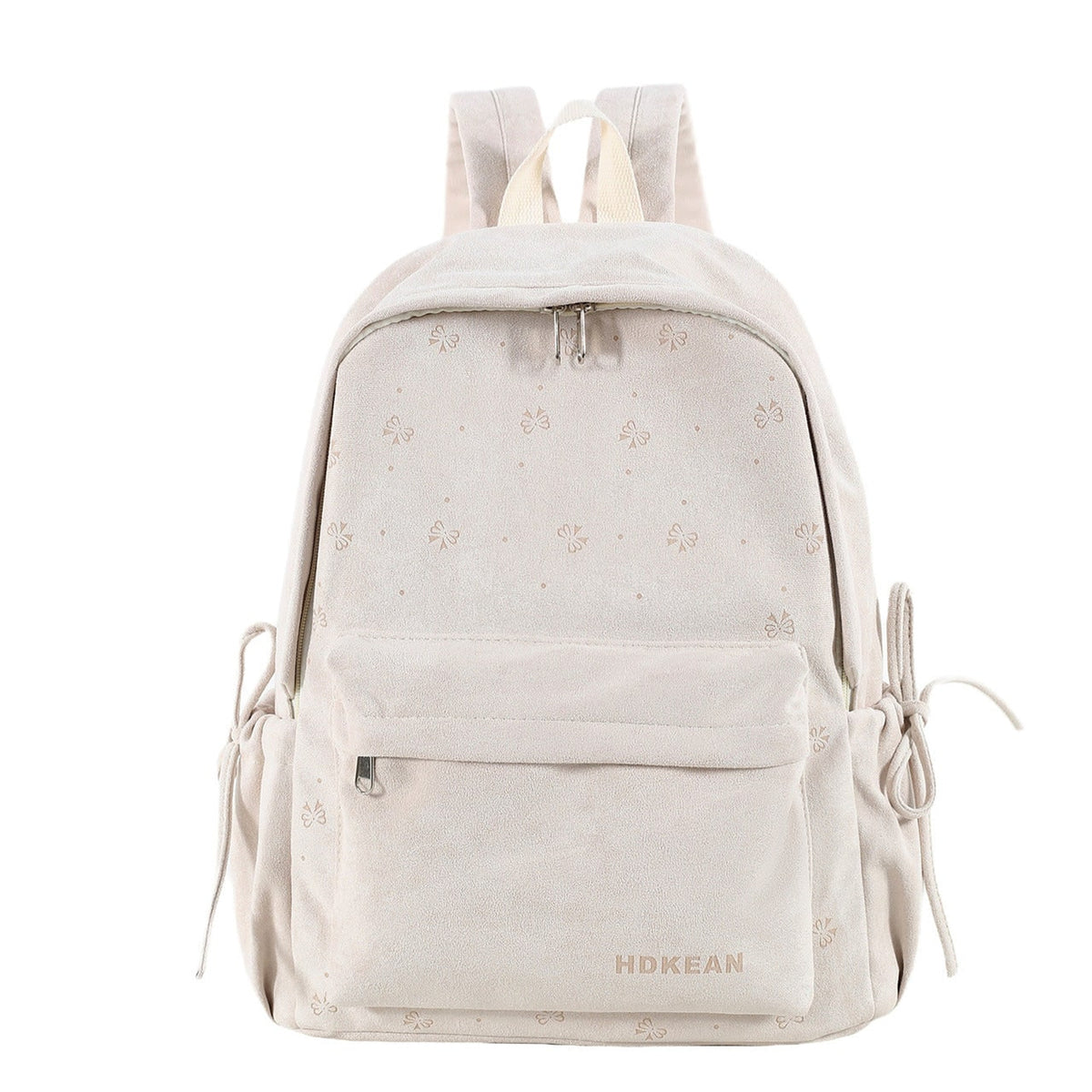 Plush Backpack with Relaxed Casual Fit and Lace-Up Side - Image 3