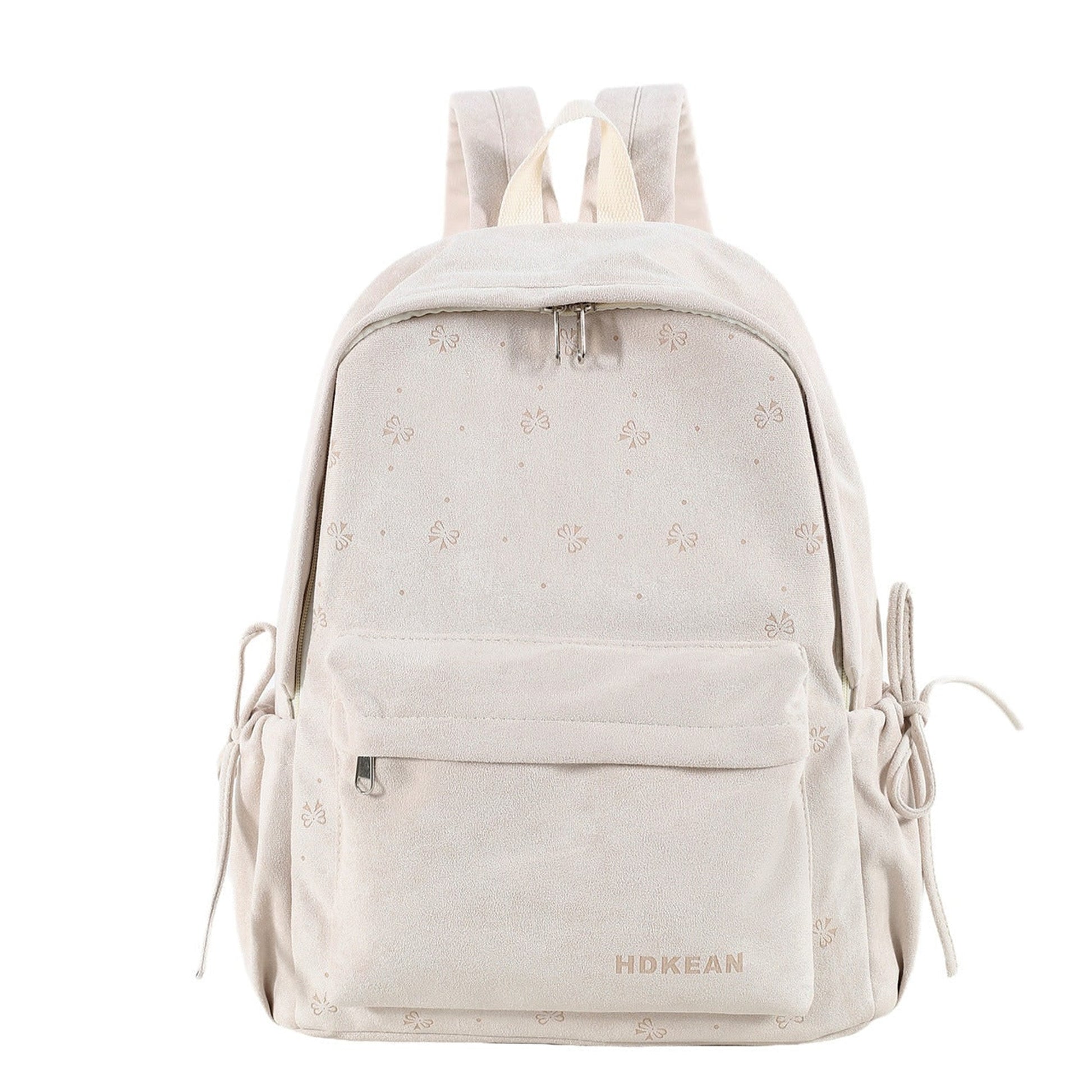 Plush Backpack with Relaxed Casual Fit and Lace-Up Side - Image 3
