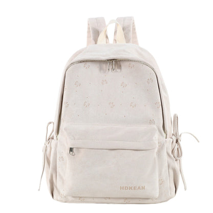 Plush Backpack with Relaxed Casual Fit and Lace-Up Side - Image 3