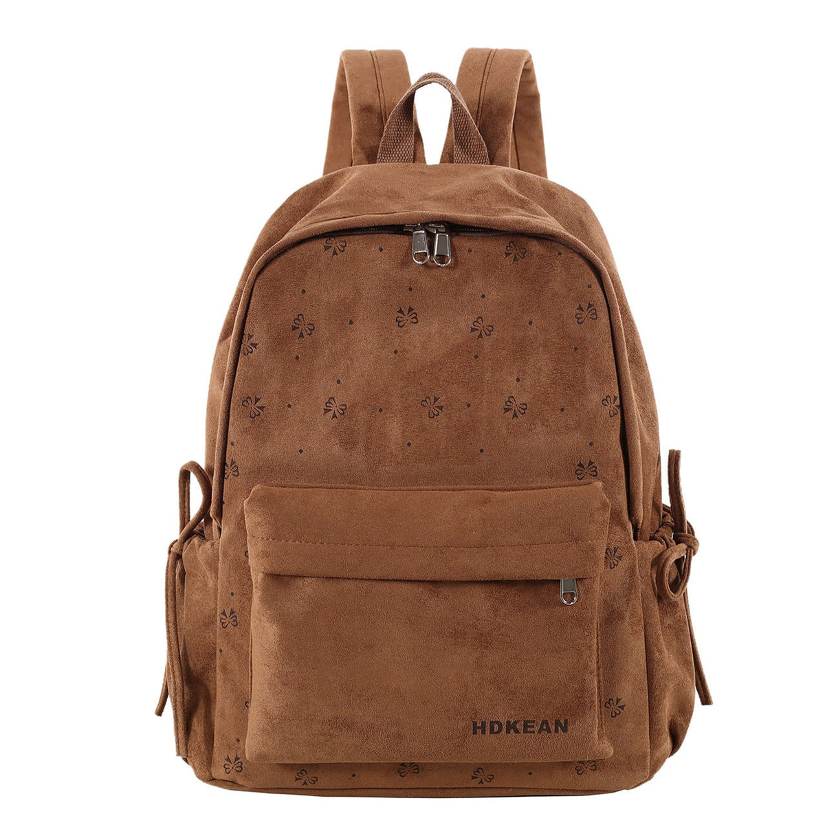 Plush Backpack with Relaxed Casual Fit and Lace-Up Side - Image 4