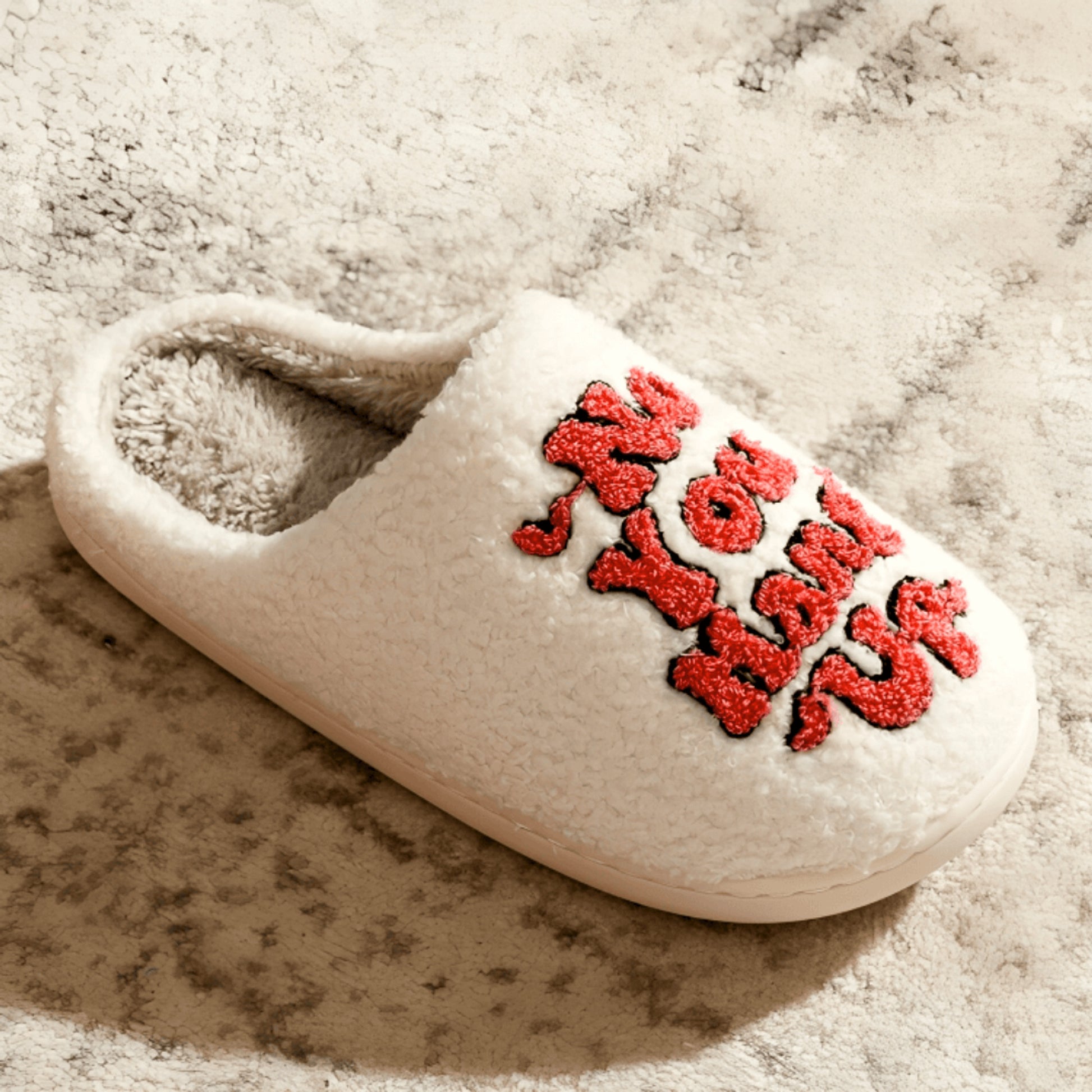 Plush House Slippers Comfortable Home Cream Embroidered Ghost-mask Killer - Image 2
