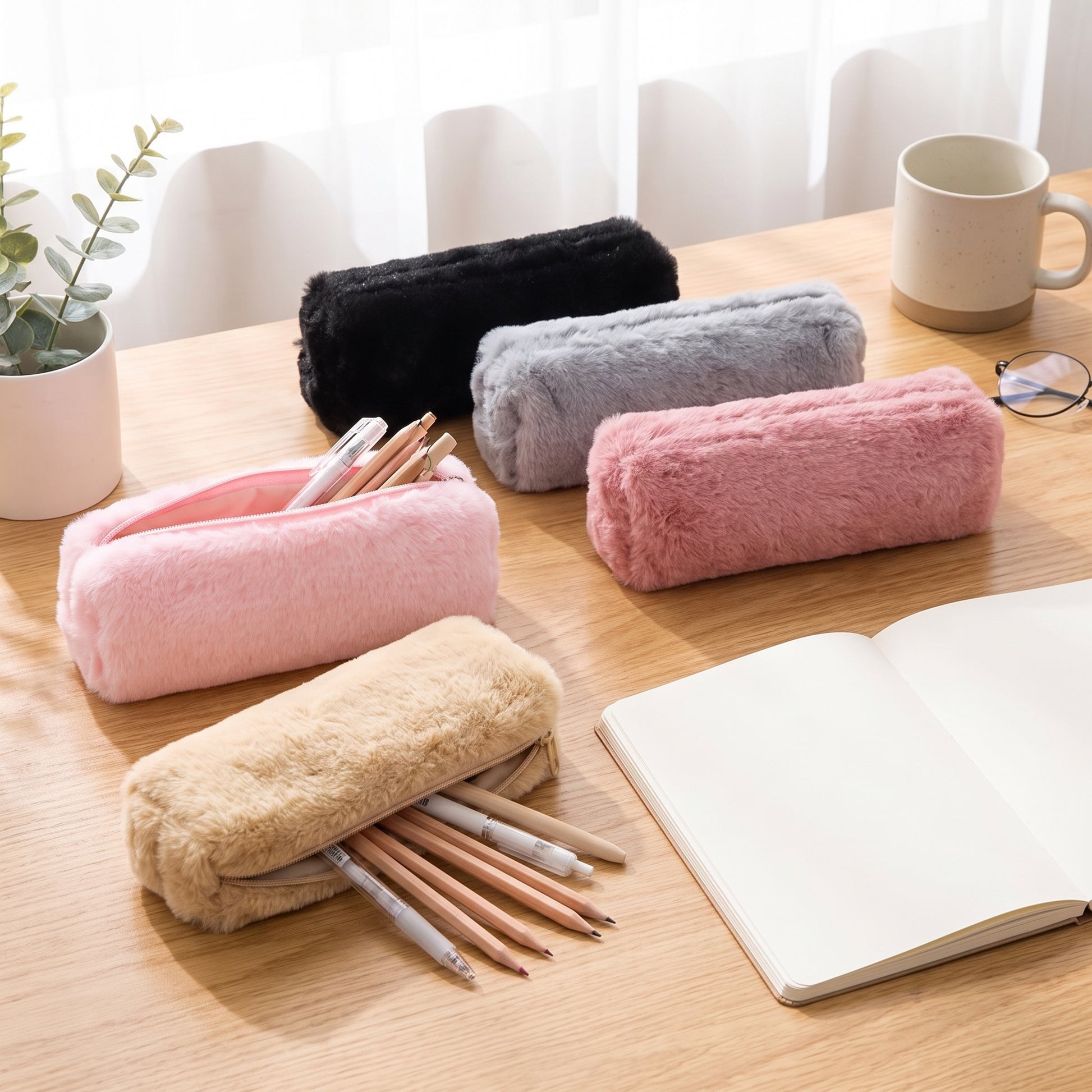 Pencil Case Pouch Cute Plush Soft Zippered Material - hero