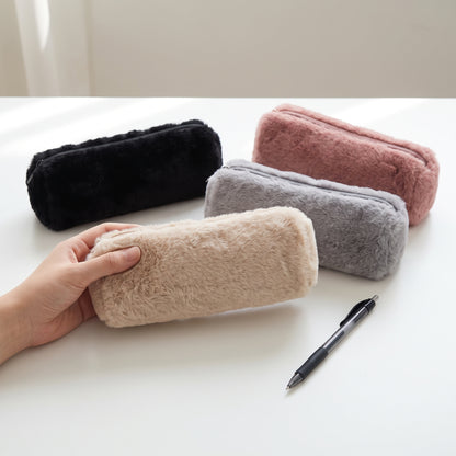 Pencil Case Pouch Cute Plush Soft Zippered Material - scale