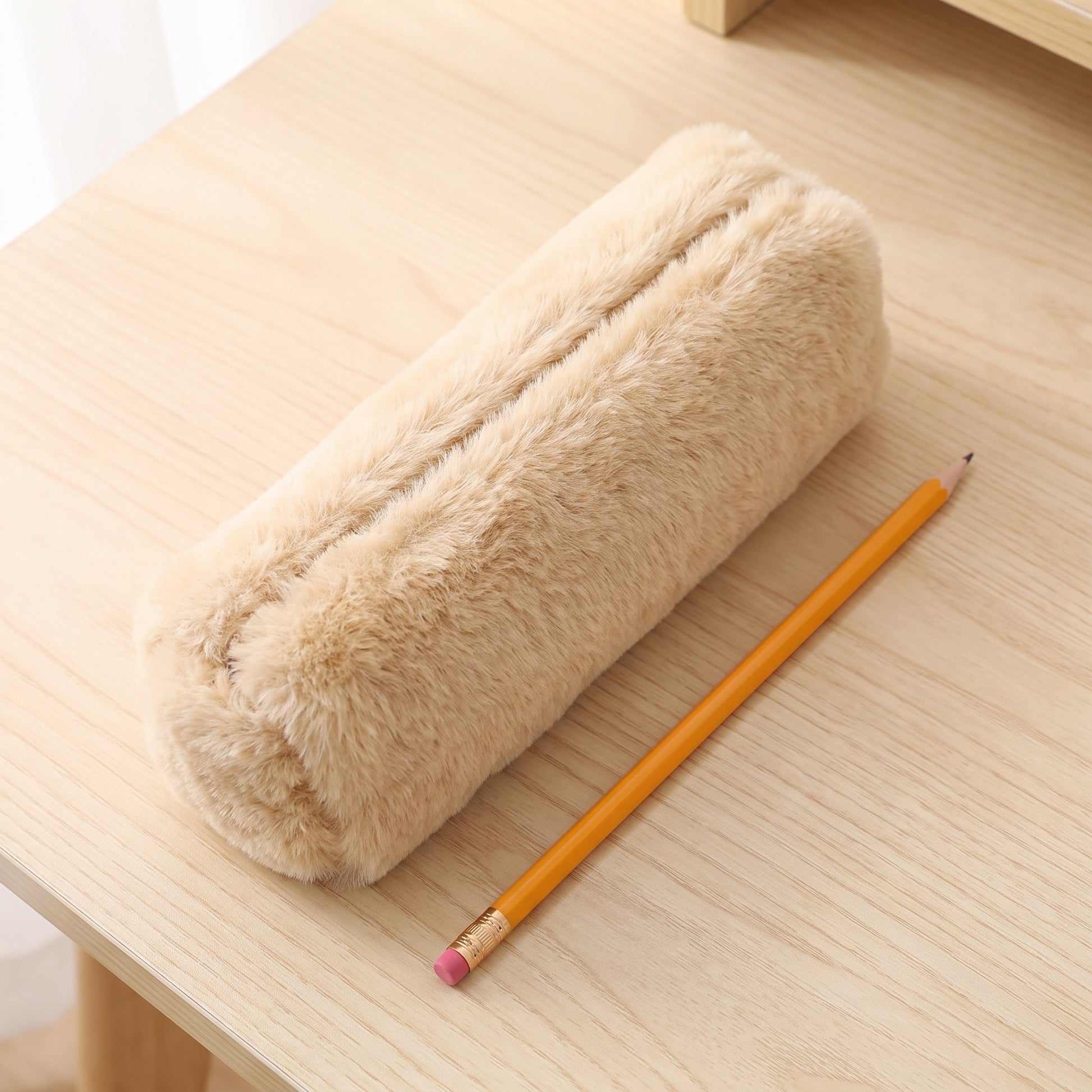 Pencil Case Pouch Cute Plush Soft Zippered Material - scale