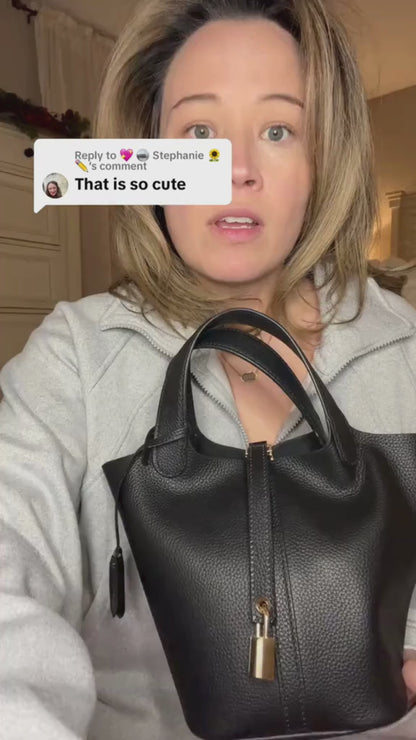 Borsa secchiello in pelle di lusso