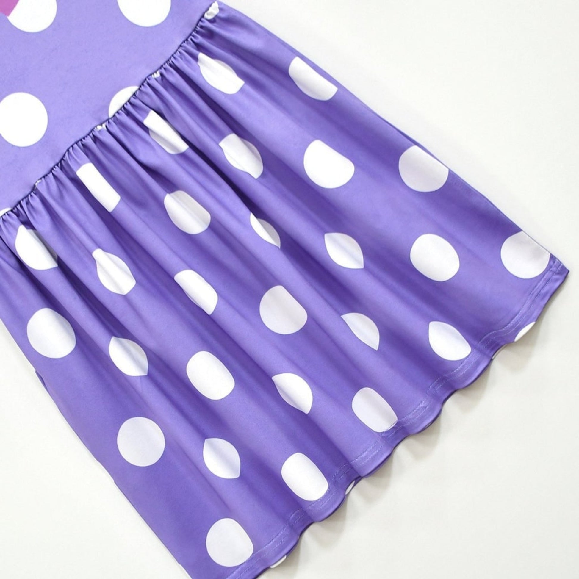 Princess Purple Polka Dot A-Line Flutter Sleeves Kids - Image 6