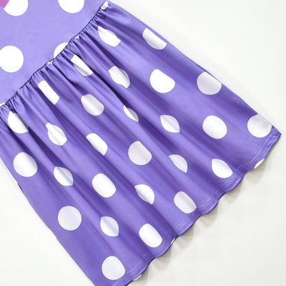 Princess Purple Polka Dot A-Line Flutter Sleeves Kids - Image 6