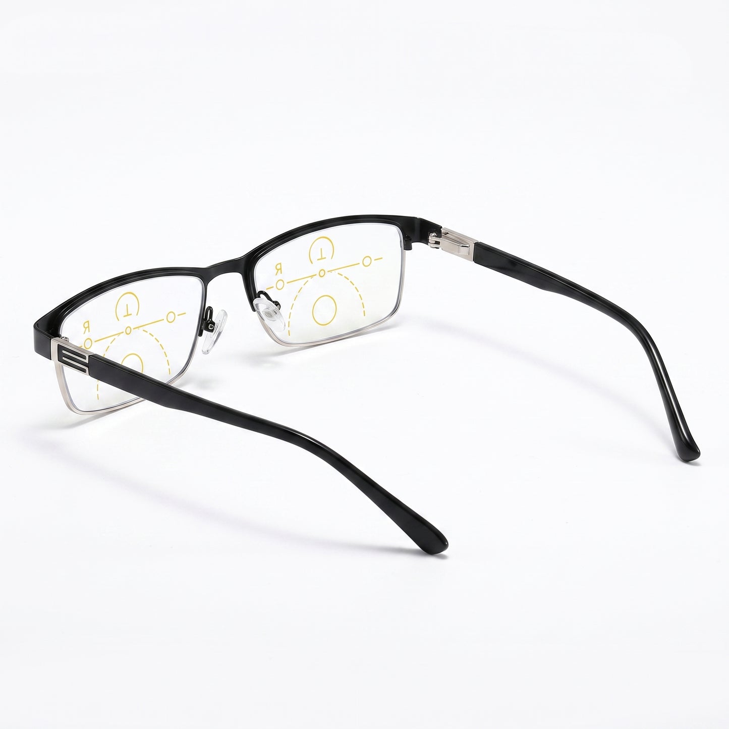 Reading Glasses Progressive Multifocal Semi-Rimless Titanium Frame - angle