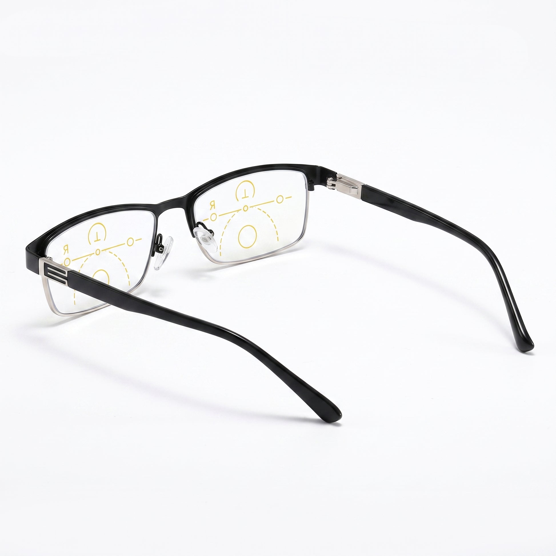 Reading Glasses Progressive Multifocal Semi-Rimless Titanium Frame - angle