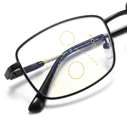 Reading Glasses Progressive Multifocal Semi-Rimless Titanium Frame - detail