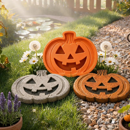 Pumpkin Mold Reusable Casting Mold For Concrete Stepping Stones Halloween Garden Decor With Flexible Construction For Easy Removal - Image 3