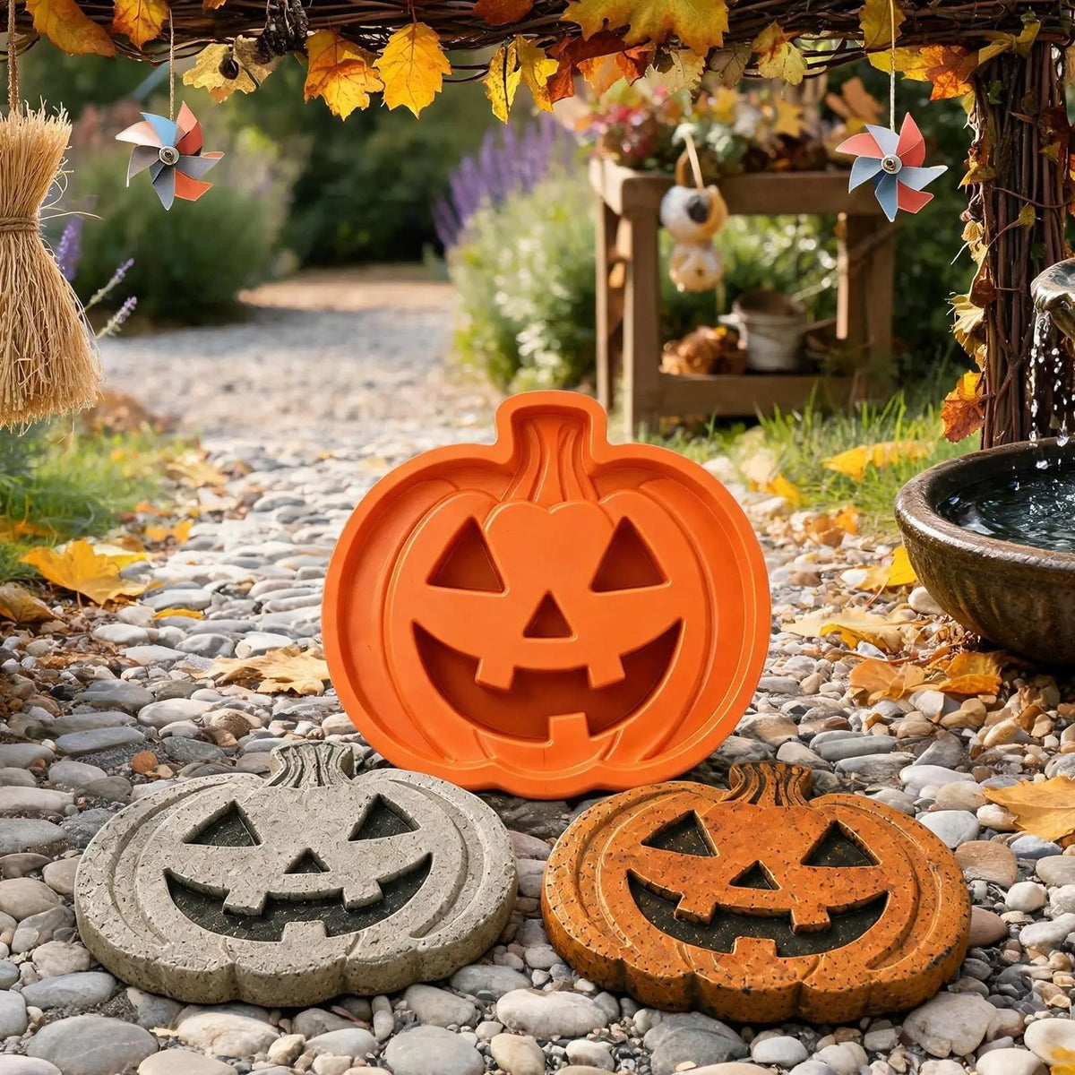 Pumpkin Mold Reusable Casting Mold For Concrete Stepping Stones Halloween Garden Decor With Flexible Construction For Easy Removal - Image 4
