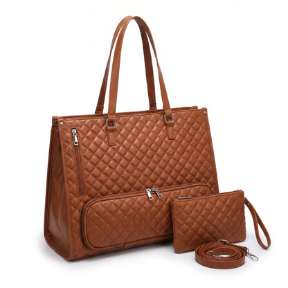 Lunch Bag Quilted Tote Insulated Compartment Work - Image 3