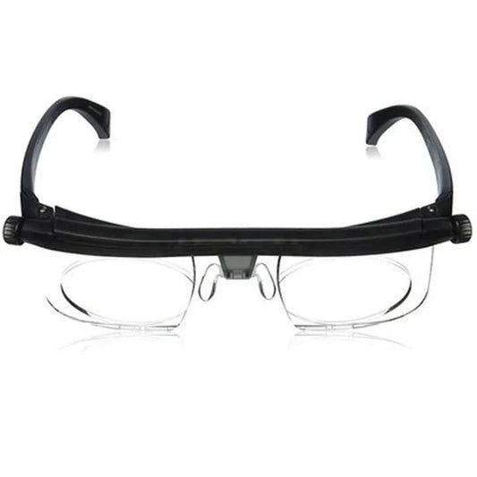 Reading Glasses Adjustable Focus Glasses Black Frame Clear Lenses - Image 1