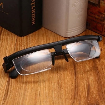 Reading Glasses Adjustable Focus Glasses Black Frame Clear Lenses - Image 6