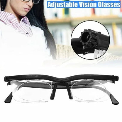 Reading Glasses Adjustable Focus Glasses Black Frame Clear Lenses - Image 7