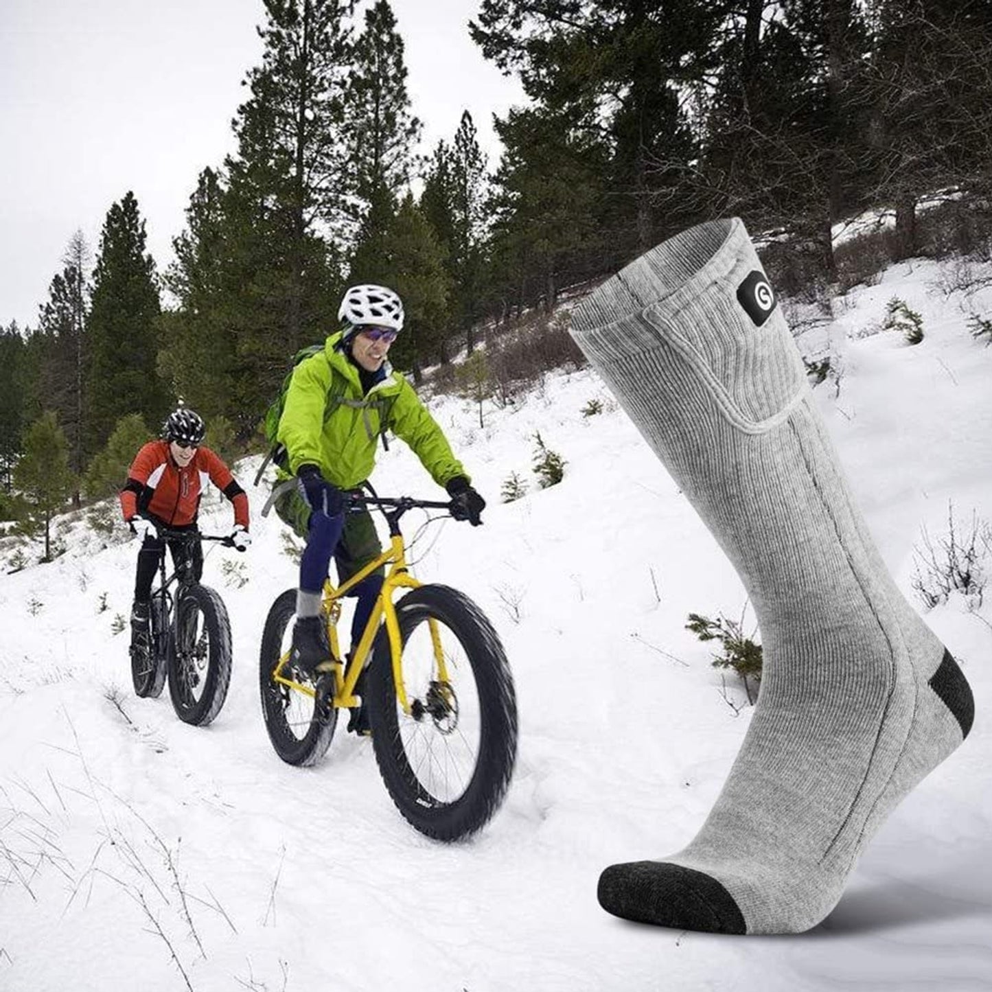 Rechargeable Battery Heated Socks With Moisture Wicking Ankle And Ribbed Knit Calf - Image 5