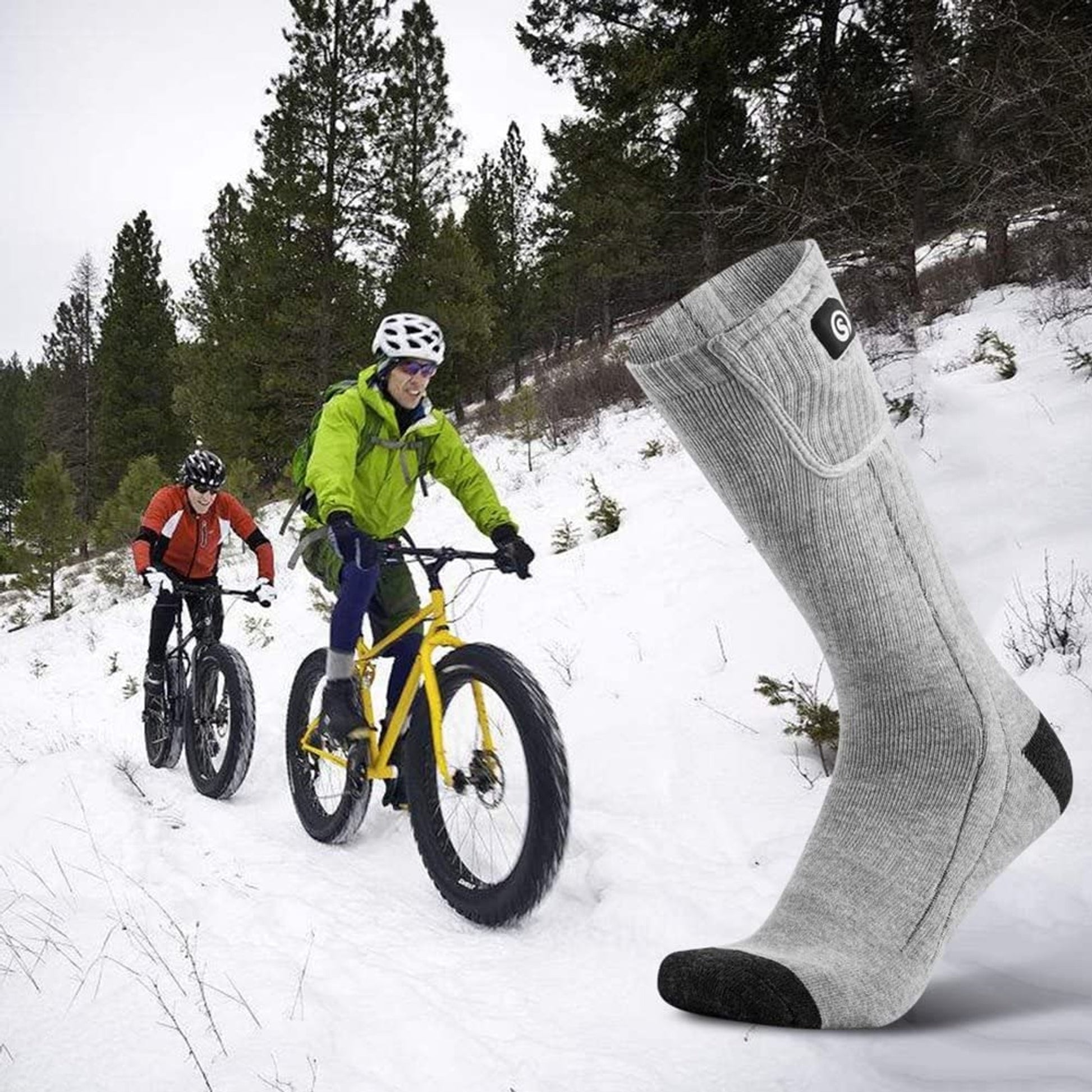 Rechargeable Battery Heated Socks With Moisture Wicking Ankle And Ribbed Knit Calf - Image 5