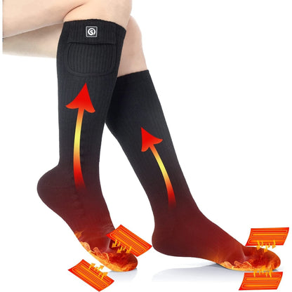 Rechargeable Battery Heated Socks With Moisture Wicking Ankle And Ribbed Knit Calf - Image 1