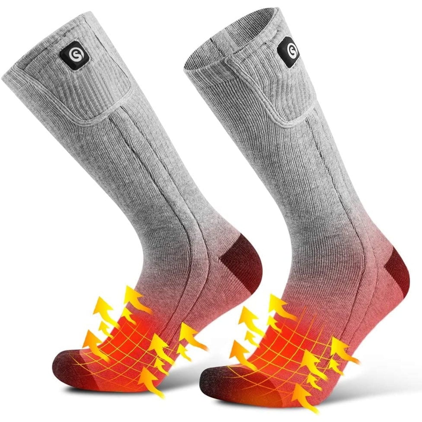 Rechargeable Battery Heated Socks With Moisture Wicking Ankle And Ribbed Knit Calf - Image 9