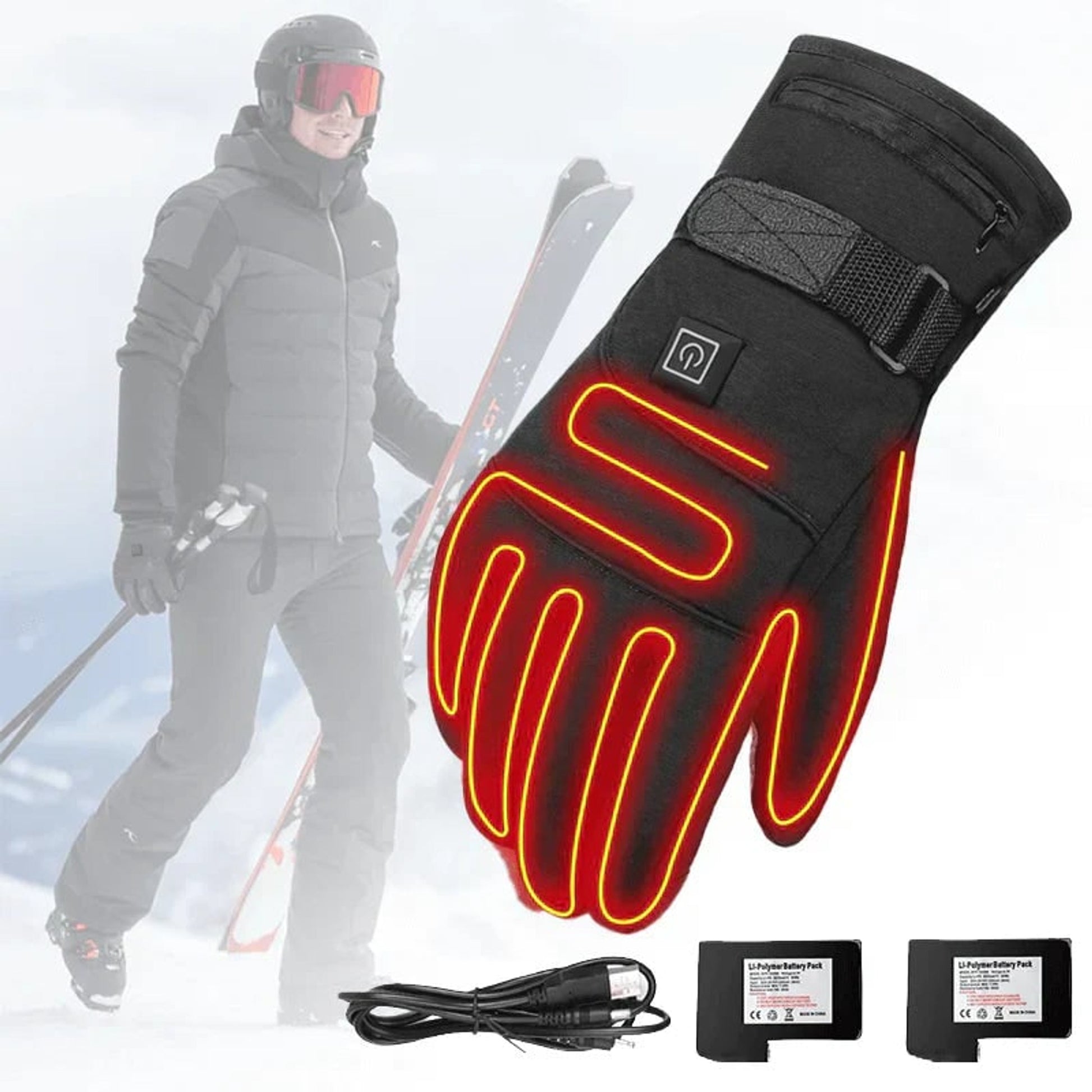 Rechargeable Heated Gloves Adjustable Winter Mittens Touch-Sensitive - Image 6