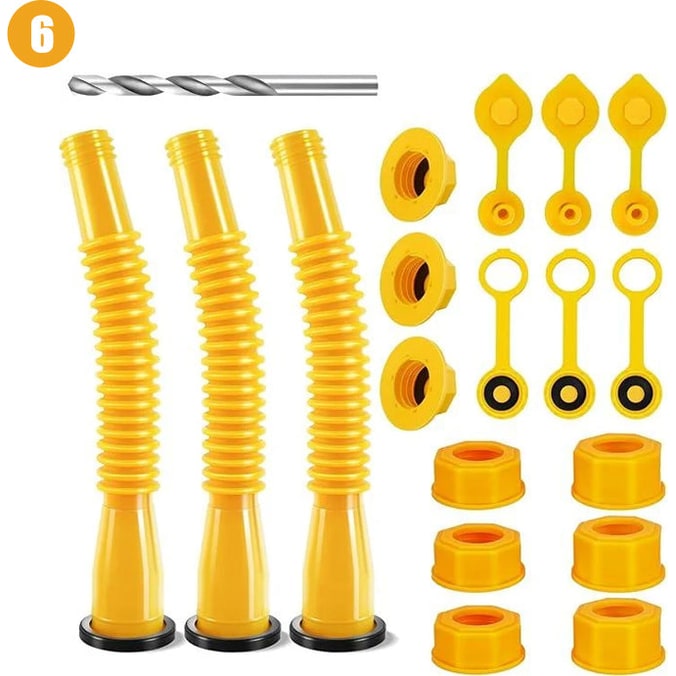 Replacement Gas Can Spout Pouring Flexible Yellow Plastic Kit - Image 10