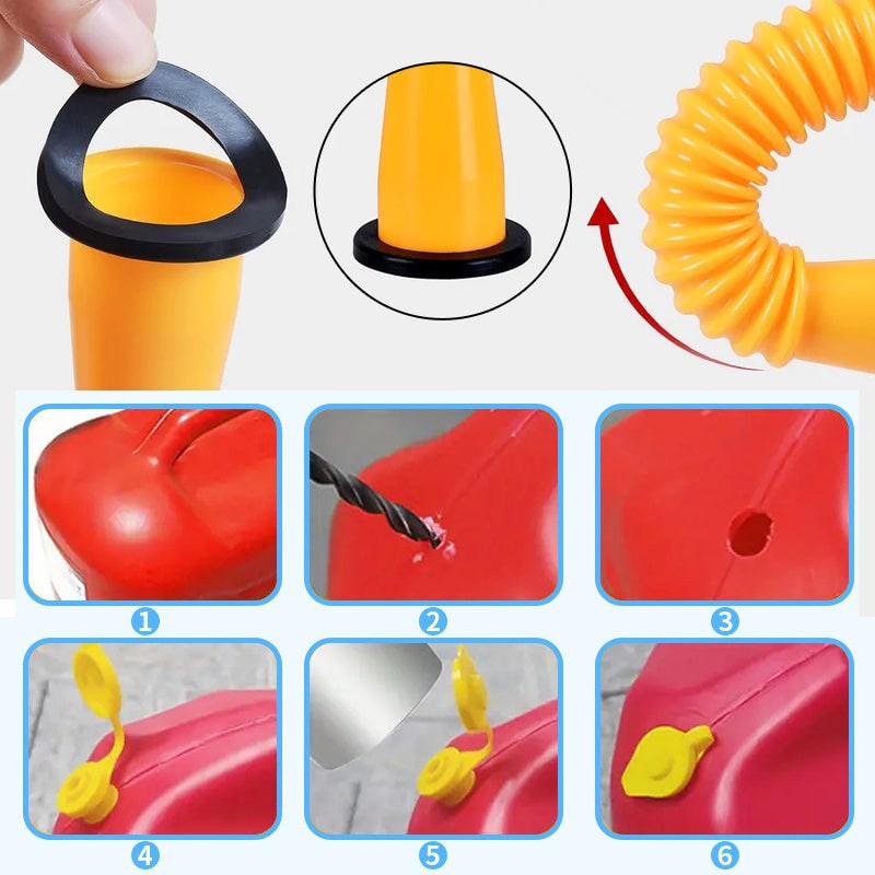 Replacement Gas Can Spout Pouring Flexible Yellow Plastic Kit - Image 11