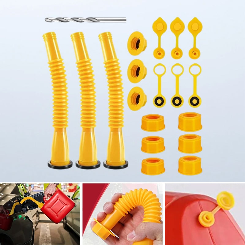 Replacement Gas Can Spout Pouring Flexible Yellow Plastic Kit - Image 15