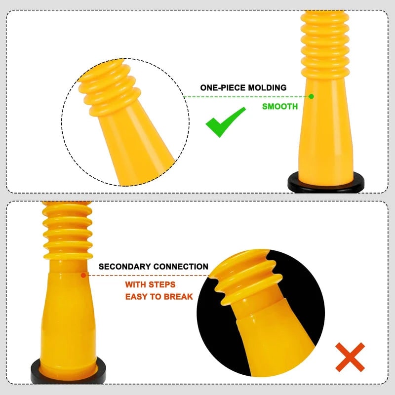 Replacement Gas Can Spout Pouring Flexible Yellow Plastic Kit - Image 3
