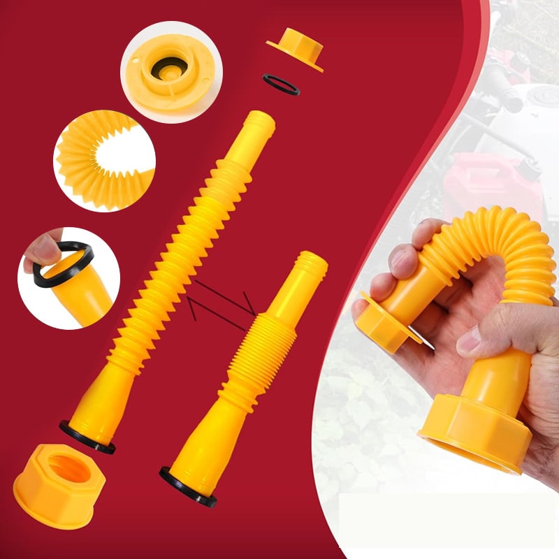 Replacement Gas Can Spout Pouring Flexible Yellow Plastic Kit - Image 5