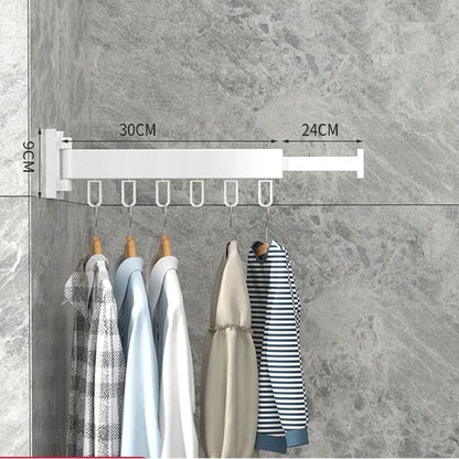 Retractable Drying Rack Folding Wall-Mount Hanger With Cloth Design Space That Disappears When You're Done - Image 12