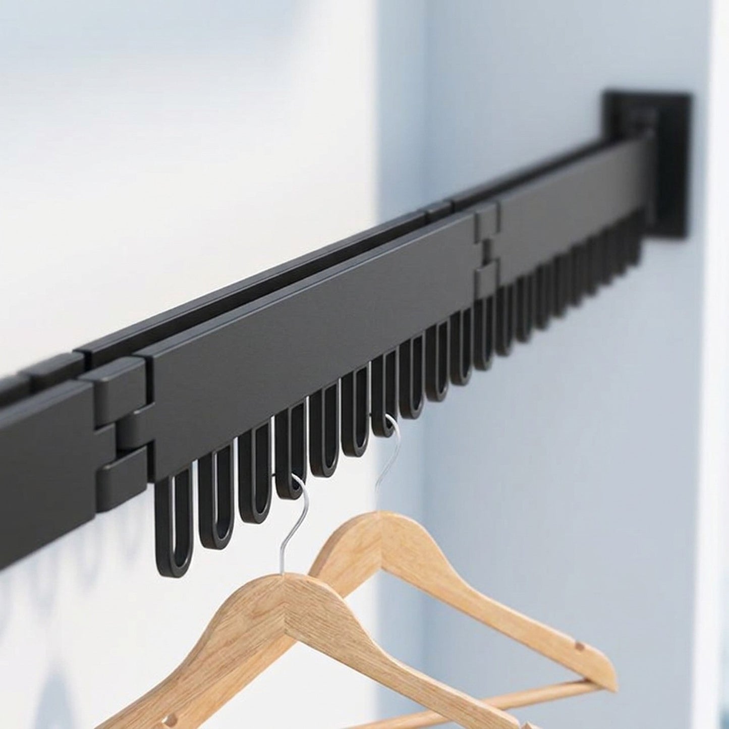 Retractable Drying Rack Folding Wall-Mount Hanger With Cloth Design Space That Disappears When You're Done - Image 5