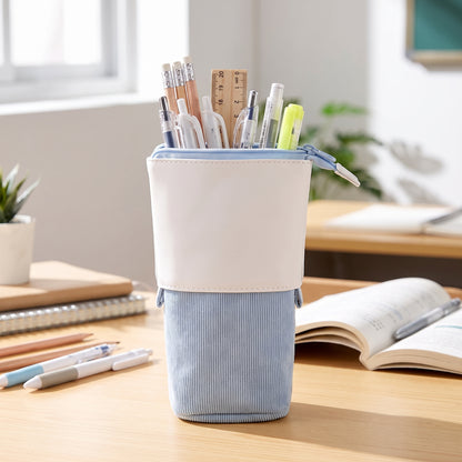 Pencil Case Standing Corduroy Pen Holder Retractable Pop - hero