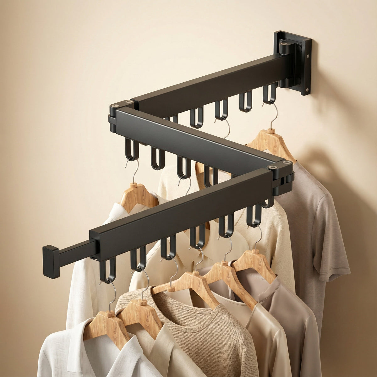 Retractable Wall Drying Rack With Foldable Design For Indoor And Outdoor Use - Image 1