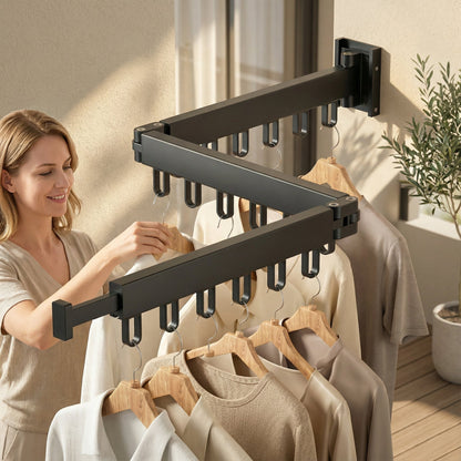 Retractable Wall Drying Rack With Foldable Design For Indoor And Outdoor Use - Image 6