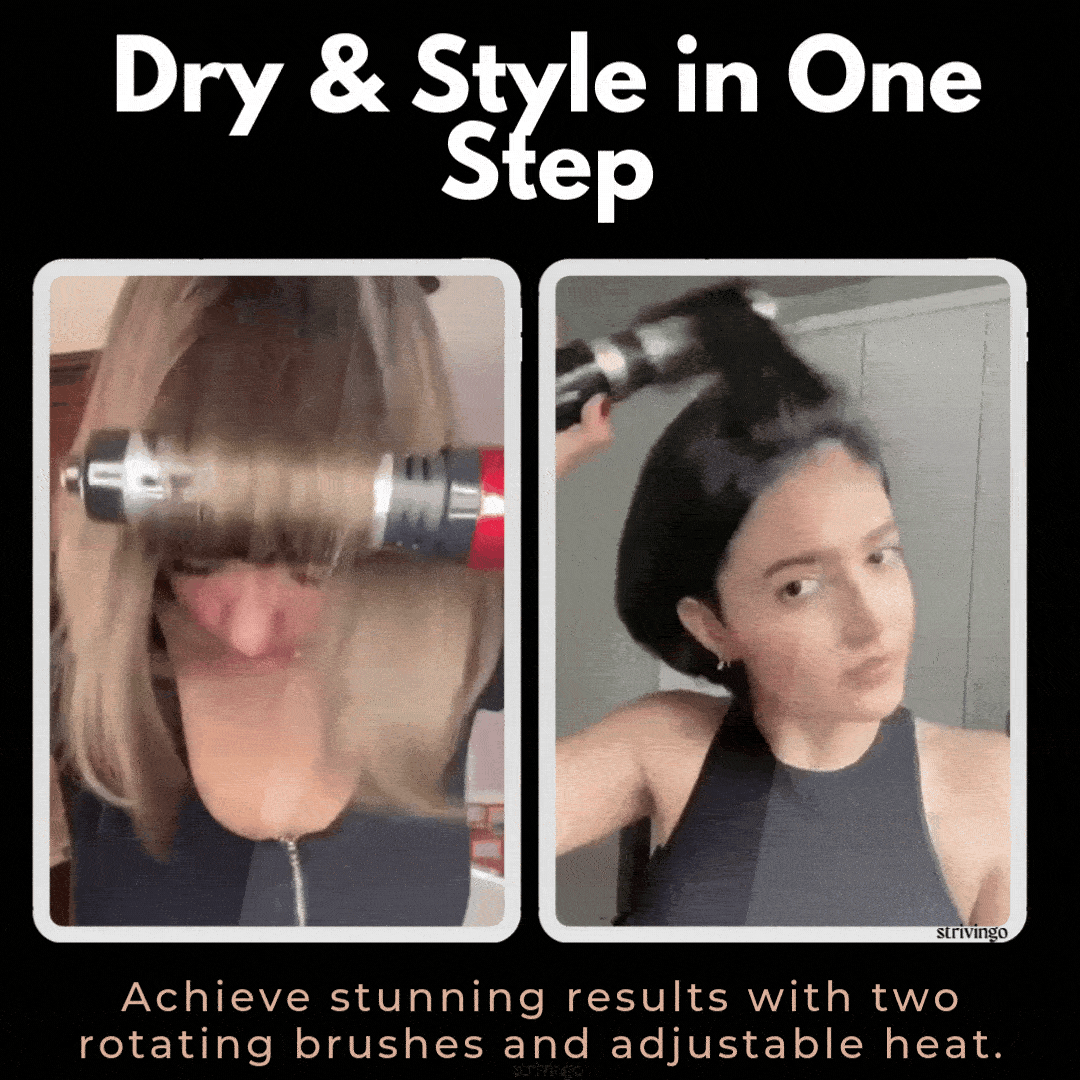 Rotating Brush Hair Dryer 2-In-1 Volumizing Brush System With 360° Rotation And Adjustable Directions For Dry & Style In One Step - Image 2