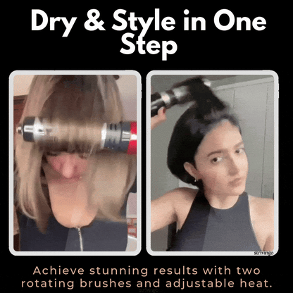 Rotating Brush Hair Dryer 2-In-1 Volumizing Brush System With 360° Rotation And Adjustable Directions For Dry & Style In One Step - Image 2
