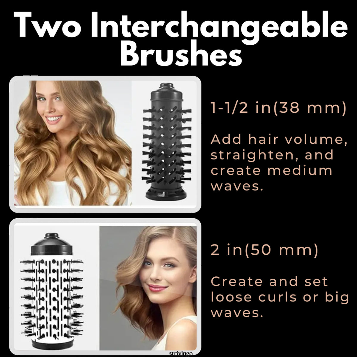 Rotating Brush Hair Dryer 2-In-1 Volumizing Brush System With 360° Rotation And Adjustable Directions For Dry & Style In One Step - Image 5